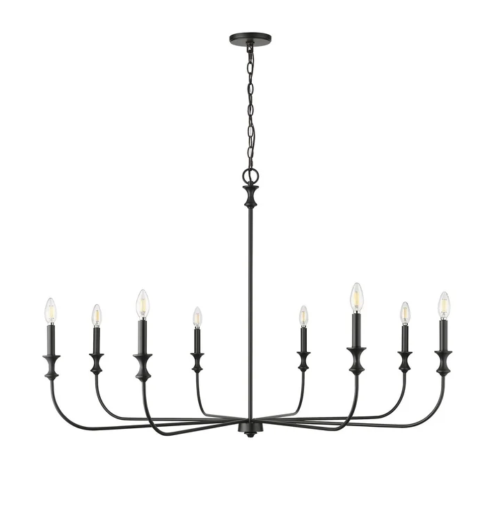 Millennium 29608-MB Savanne Eight Light Chandelier, Matte Black