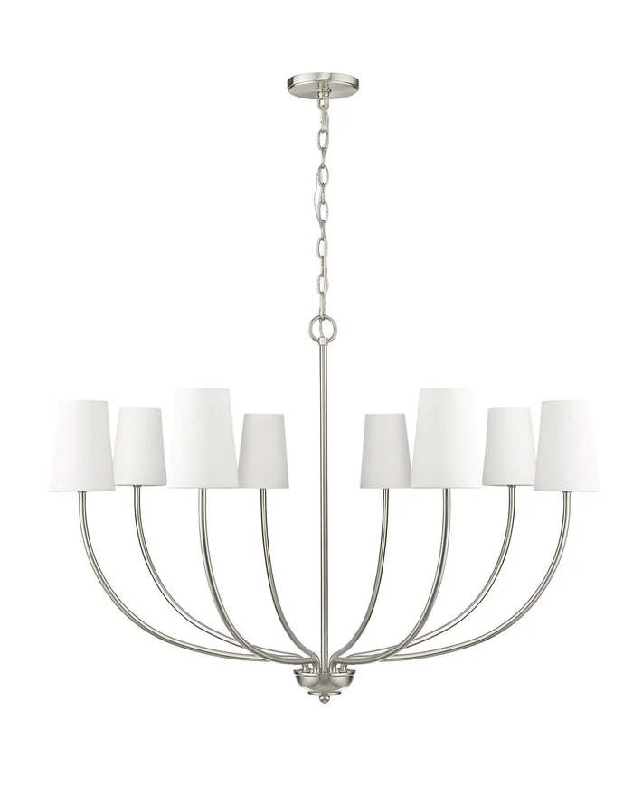 Millennium 29908-BN Kandor Eight Light Chandelier, Brushed Nickel