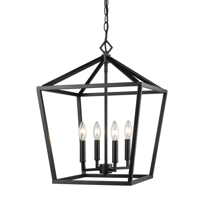 Millennium 3244-MB Four Light Pendant, Matte Black