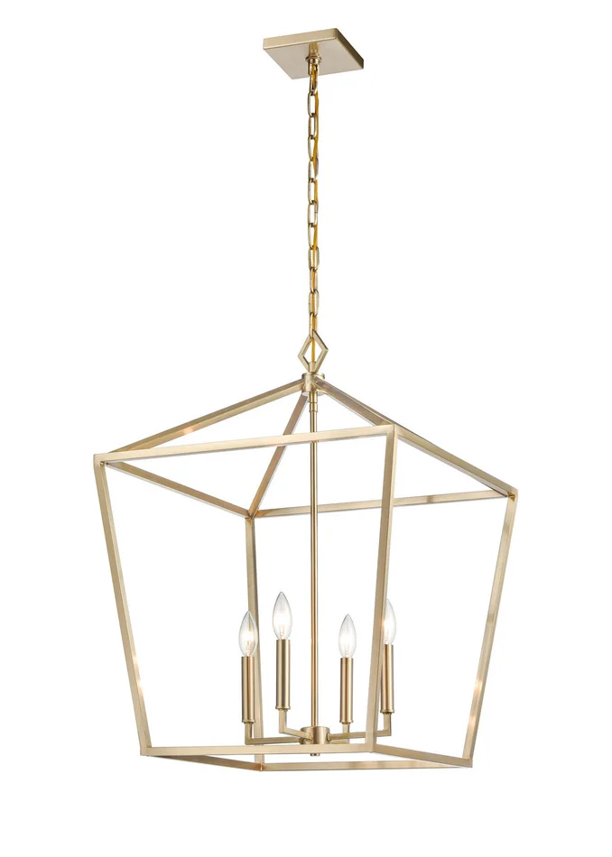 Millennium 3254-MG Four Light Pendant, Modern Gold
