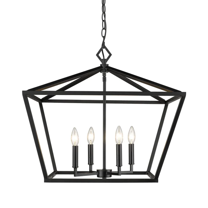 Millennium 3294-MB Four Light Pendant, Matte Black