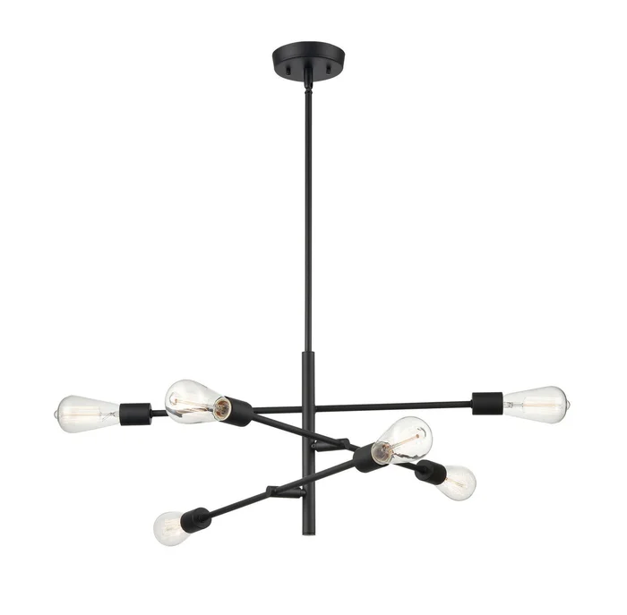 Millennium 4246-MB Decco Six Light Pendant, Matte Black