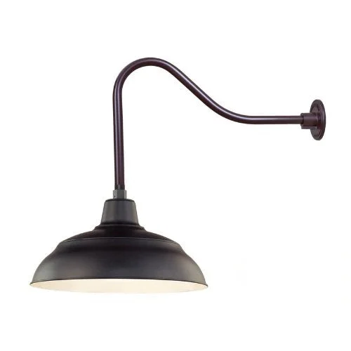 Millennium Lighting 17″ RLM Warehouse Shade Goose Neck Mount, Architectural Bronze Finish