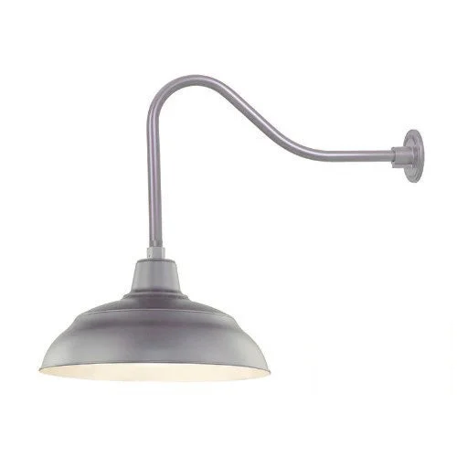 Millennium Lighting 17″ RLM Warehouse Shade Goose Neck Mount, Galvanized Finish