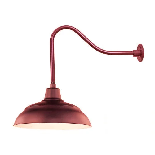 Millennium Lighting 17″ RLM Warehouse Shade Goose Neck Mount, Satin Red Finish