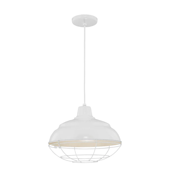 Millennium RWHC14-WH R Series One Light Pendant, White