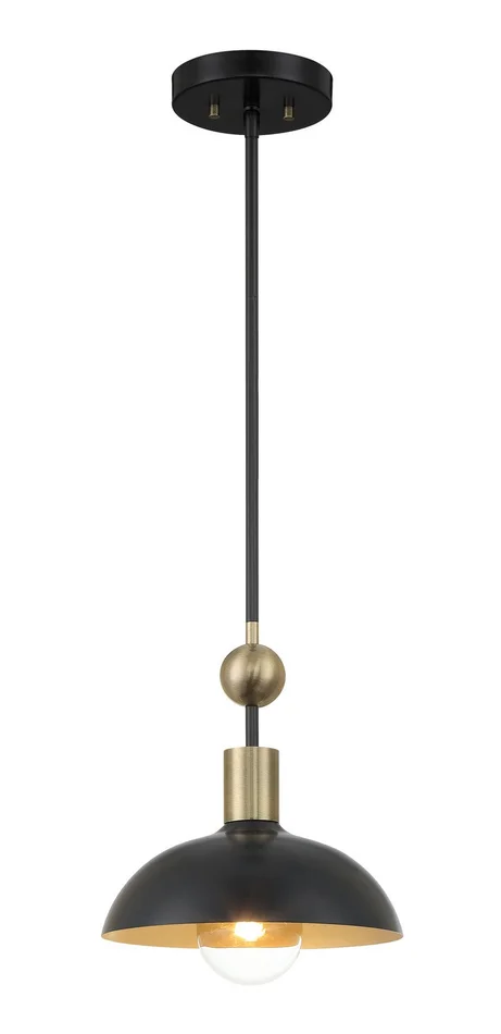 Minka-Lavery 1994-862 Biloxi One Light Pendant, Coal And Antique Brass