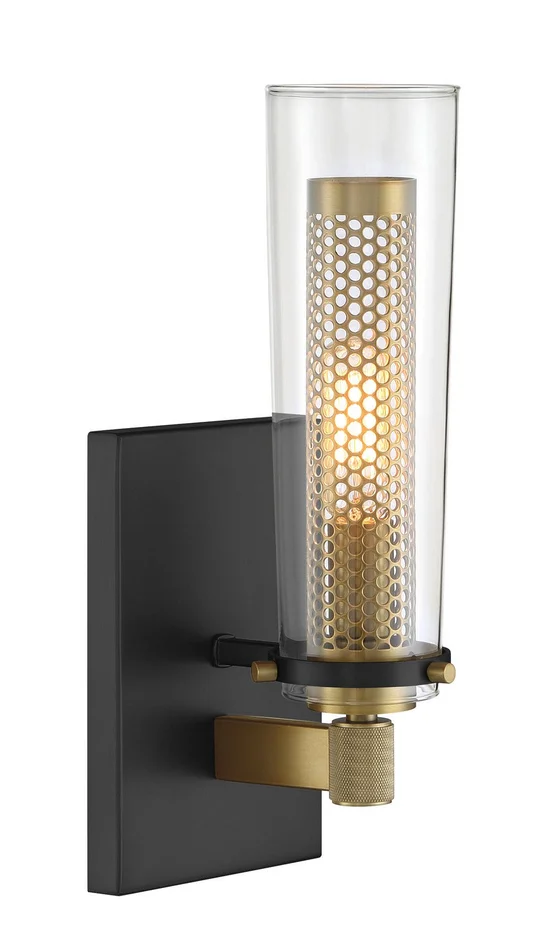 Minka Lavery 2181-726 Emmerham One Light Wall Sconce, Coal And Soft Brass