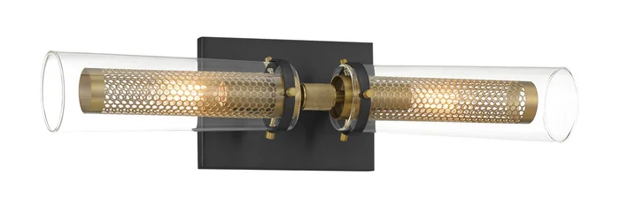 Minka Lavery 2182-726 Emmerham Two Light Bath Vanity, Coal And Soft Brass