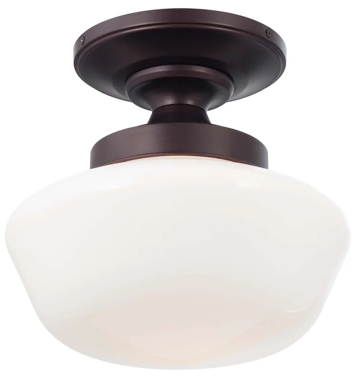 Minka-Lavery 2255-576 One Light Semi Flush Mount, Brushed Bronze