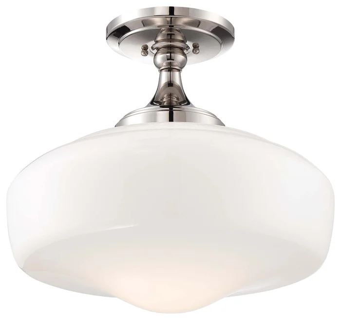 Minka-Lavery 2259-613 One Light Semi Flush Mount, Polished Nickel