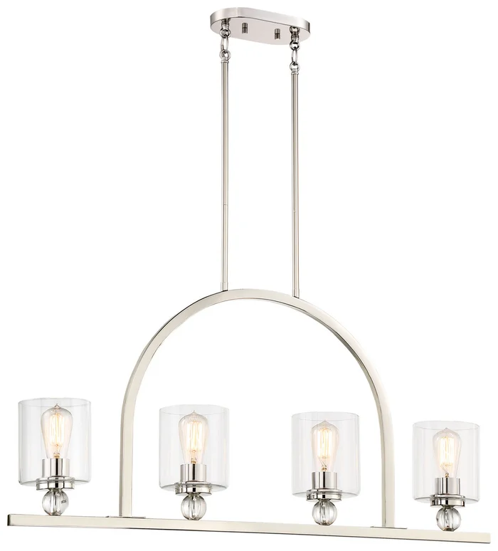 Minka-Lavery 3074-613 Studio 5 Four Light Island Pendant, Polished Nickel