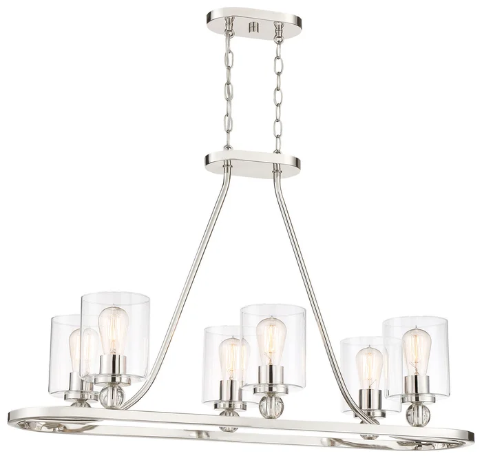 Minka-Lavery 3076-613 Studio 5 Six Light Island Pendant, Polished Nickel