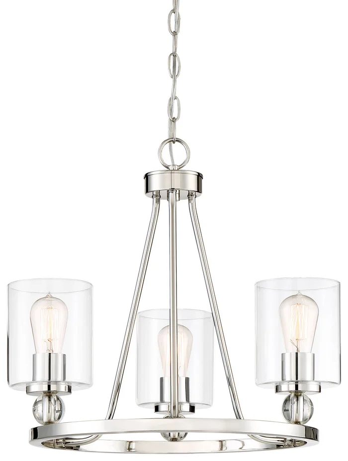Minka-Lavery 3077-613 Studio 5 Three Light Chandelier, Platinum