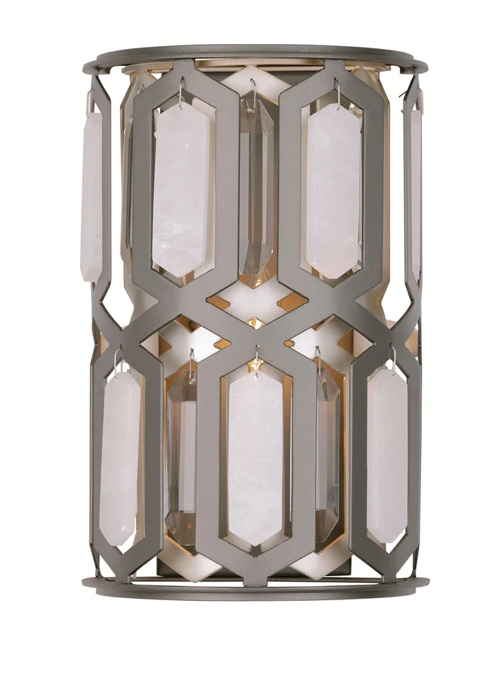 Minka Lavery 3581-795 Hexly One Light Wall Sconce, Coal And Brass
