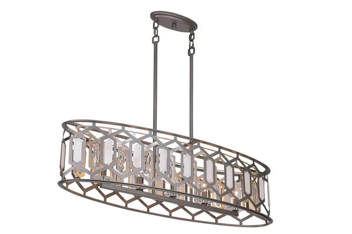 Minka Lavery 3588-795 Hexly Five Light Island Pendant, Coal And Brass