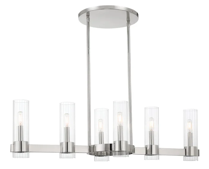 Minka-Lavery 3896-613 Vernon Place Six Light Island Pendant, Polished Nickel