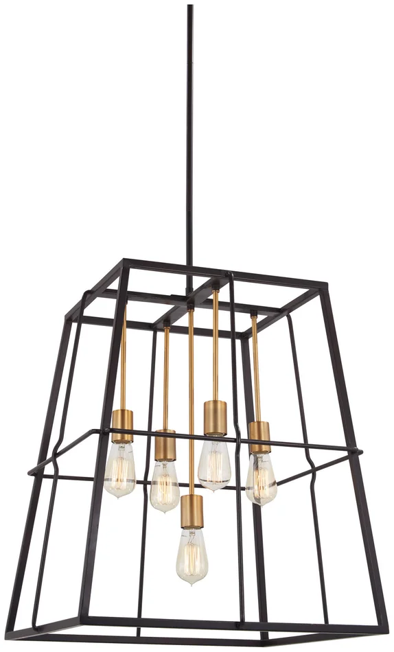 Minka-Lavery 4765-416 Keeley Calle Five Light Pendant, Painted Bronze W/Natural Brush