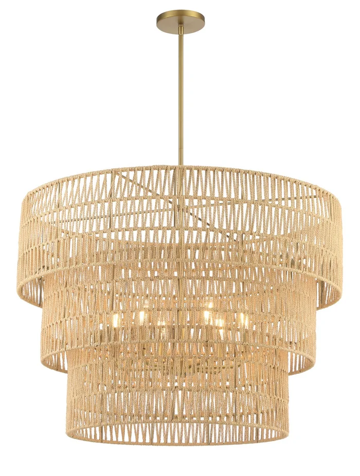 Minka-Lavery 5046-695 Bungalow Heaven Six Light Pendant, Soft Brass
