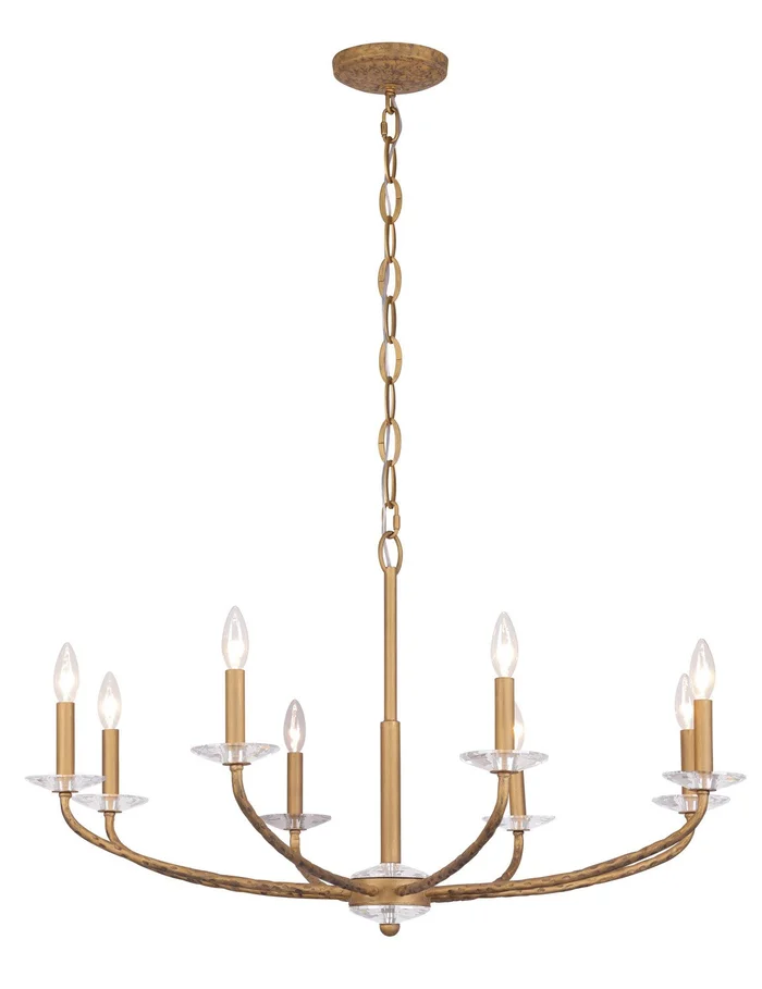 Minka Lavery 5287-788 Atella Eight Light Chandelier, Ashen Gold