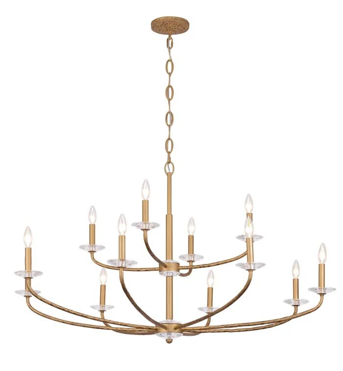 Minka Lavery 5288-788 Atella 12 Light Chandelier, Ashen Gold