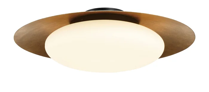 Minka Lavery 5628-869-L Zinola LED Flush Mount, Coal /Halcyon Gold