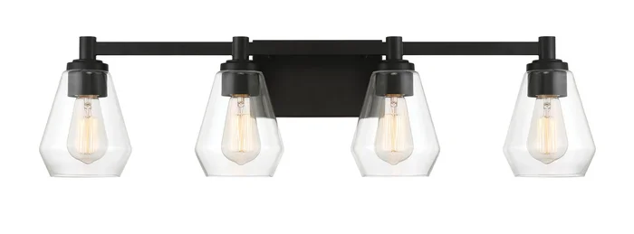 Minka Lavery 5704-66A Clarity Four Light Bath Vanity, Coal