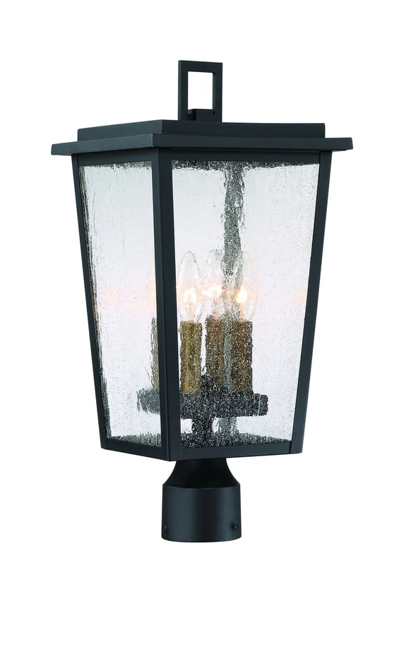 Minka-Lavery 72756-66G Cantebury Four Light Outdoor Post Mount, Coal W/Gold