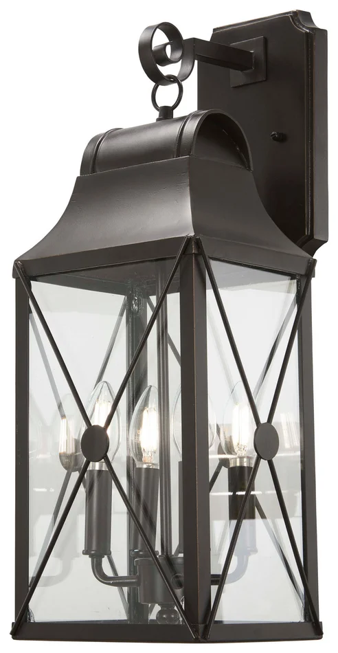 Minka-Lavery 73292-143C De Luz Four Light Outdoor Wall Mount, Oil Rubbed Bronze W/ Gold Highlights