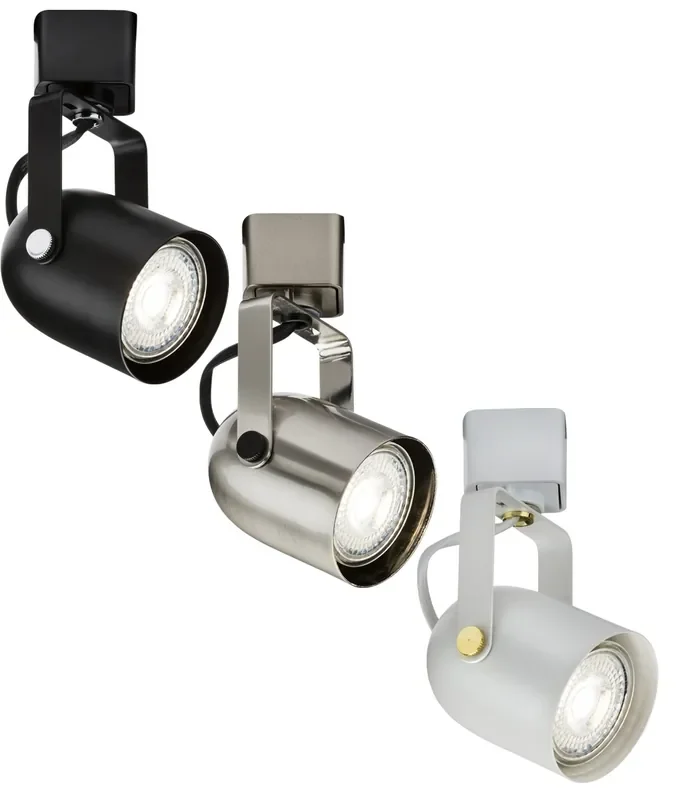 Modern Curvy GU10 LED Track Spotlight for Basic Mains Track