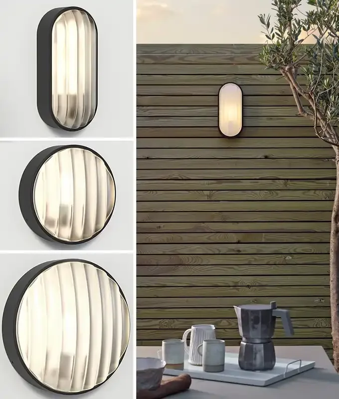 Modern Exterior Bulkhead Lights with Stylish Ribbed Glazing