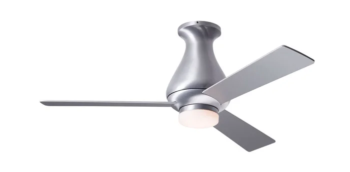 Modern Fan ALT-FM-BA-42-WH-271-004 Altus Flush 42″ Ceiling Fan with 17W LED Light, 2-Wire Fan & Light Control, Brushed Aluminum with White Blades