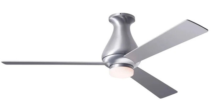 Modern Fan ALT-FM-BA-52-WH-271-003 Altus Flush 52″ Ceiling Fan with 17W LED Light, Handheld Remote, Brushed Aluminum with White Blades