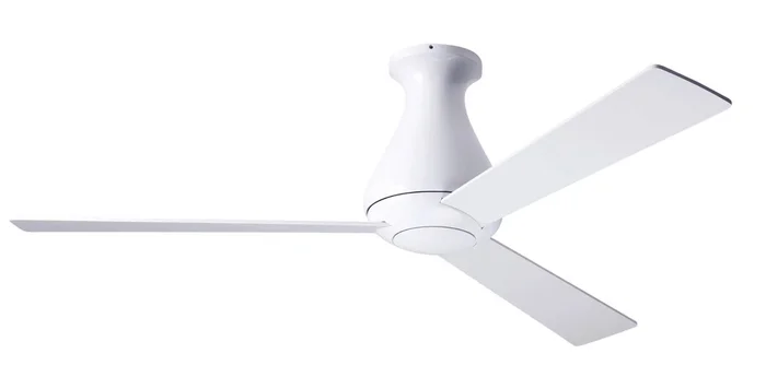 Modern Fan ALT-FM-GW-52-WH-NL-003 Altus Flush 52″ Ceiling Fan, Handheld Remote, Gloss White with White Blades