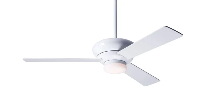 Modern Fan ALT-GW-42-AL-271-004 Altus 42″ Ceiling Fan with 17W LED Light, 2-Wire Fan & Light Control, Gloss White with Aluminum Blades