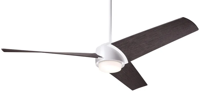 Modern Fan AMB-MW-56-EB-870-CC Ambit DC 52″ Ceiling Fan with 17W LED Light, Wall/Remote Control Combo, Matte White with Ebony Blades