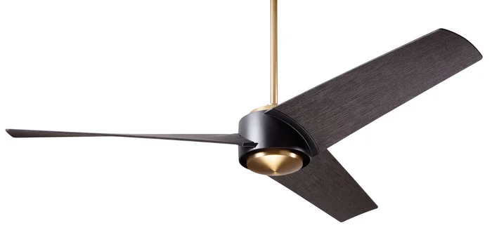 Modern Fan AMB-SBMB-56-EB-NL-CC Ambit DC 52″ Ceiling Fan, Wall/Remote Control Combo, Satin Brass/Matte Black with Ebony Blades