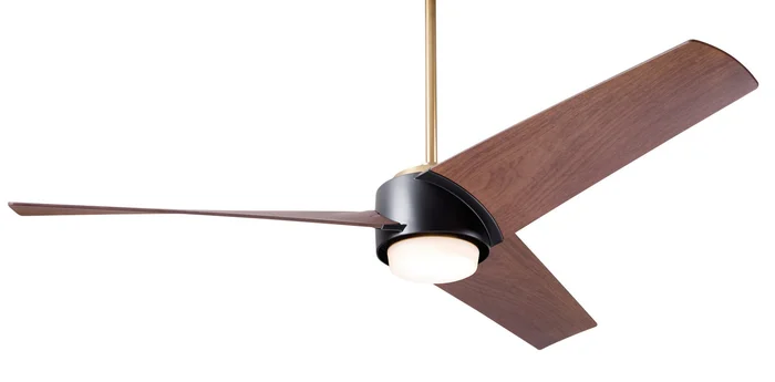 Modern Fan AMB-SBMB-56-MG-870-WC Ambit DC 52″ Ceiling Fan with 17W LED Light, Wall Control, Satin Brass/Matte Black with Mahogany Blades