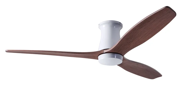 Modern Fan ARB-FM-GW-54-MG-NL-CC Arbor Flush DC 54″ Ceiling Fan, Wall/Remote Control Combo, Gloss White with Mahogany Blades