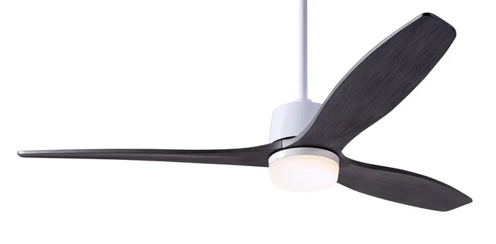 Modern Fan ARB-GW-54-EB-870-WC Arbor DC 54″ Ceiling Fan with 17W LED Light, Wall Control, Gloss White with Ebony Blades