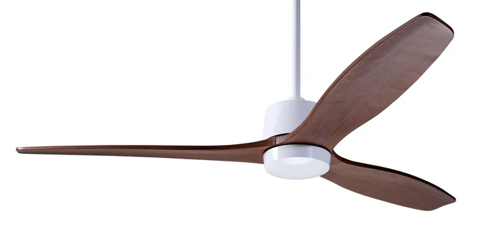 Modern Fan ARB-GW-54-MG-NL-RC Arbor DC 54″ Ceiling Fan, Remote Control, Gloss White with Mahogany Blades