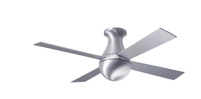 Modern Fan BAL-FM-BA-42-AL-NL-005 42″ Ball Flush Ceiling Fan, Wall/Remote Control Combo, Brushed Aluminum with Aluminum Blades
