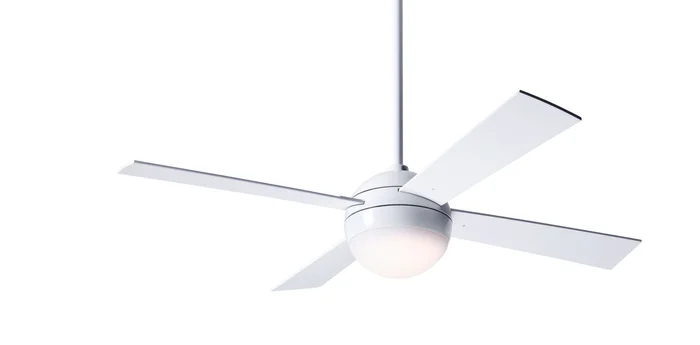 Modern Fan BAL-GW-42-WH-652-004 42″ Ball Ceiling Fan with 20W LED Light, 2-Wire Fan & Light Control, Gloss White with White Blades