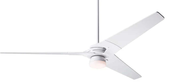 Modern Fan TOR-GW-62-WH-271-003 Torsion 62″ Ceiling Fan with 17W LED Light, Handheld Remote, Gloss White with White Blades