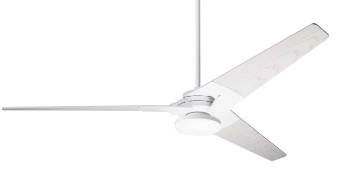 Modern Fan TOR-GW-62-WW-272-003 Torsion 62″ Ceiling Fan with 20W LED Light, Handheld Remote, Gloss White with Whitewash Blades
