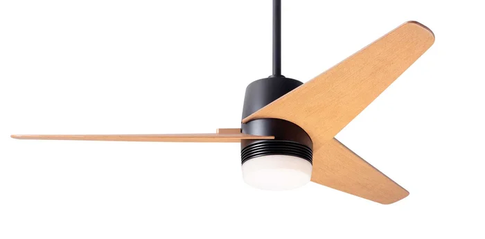 Modern Fan VEL-DB-48-MP-853-CC Velo DC 48″ Ceiling Fan with 17W LED Light, Wall/Remote Control Combo, Dark Bronze with Maple Blades