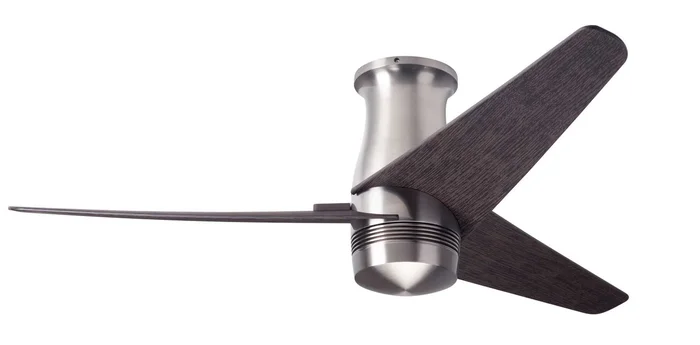 Modern Fan VEL-FM-BN-48-EB-NL-RC Velo Flush DC 48″ Ceiling Fan, Remote Control, Bright Nickel with Ebony Blades