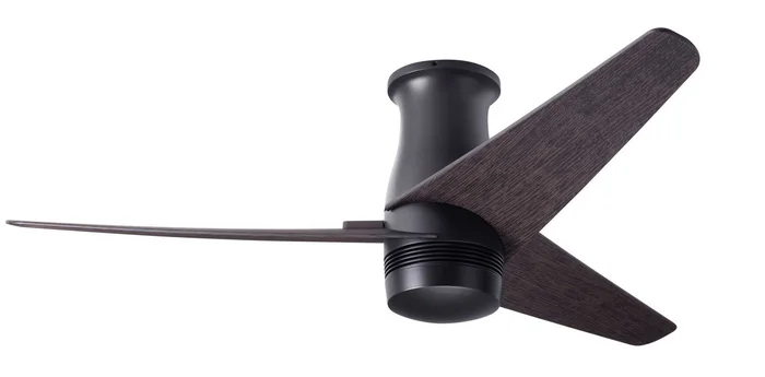 Modern Fan VEL-FM-DB-48-EB-NL-WC Velo Flush DC 48″ Ceiling Fan, Wall Control, Dark Bronze with Ebony Blades