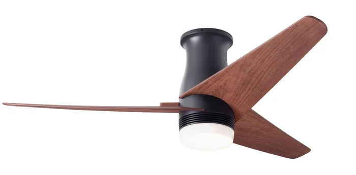 Modern Fan VEL-FM-DB-48-MG-853-RC Velo Flush DC 48″ Ceiling Fan with 17W LED Light, Remote Control, Dark Bronze with Mahogany Blades