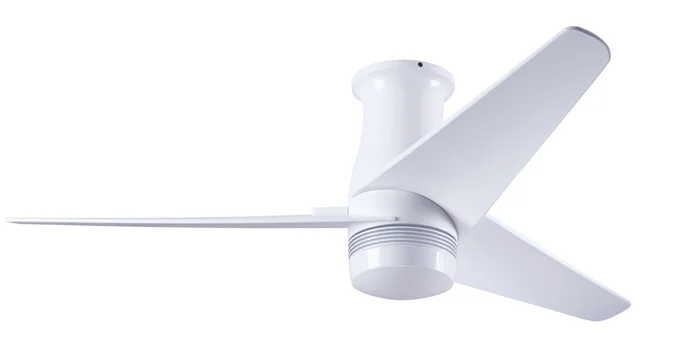 Modern Fan VEL-FM-GW-48-DK-NL-RC Velo Flush DC 48″ Ceiling Fan, Remote Control, Gloss White with Dark Blades